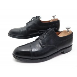 CHAUSSURES JM WESTON DERBY 765 CUIR NOIR 9.5C 43.5 BOUT DROIT BLACK SHOES 570€