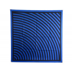 NEUF FOULARD LOUIS VUITTON CARRE SOIE BLEU 