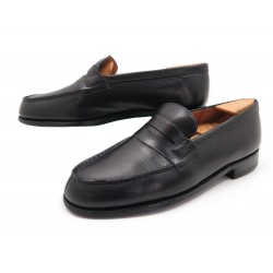 CHAUSSURES JM WESTON MOCASSINS 180 CUIR GRAINE 7C 41.5 BLACK LOAFERS SHOES 590