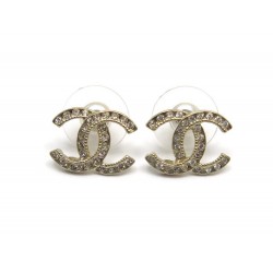 NEUF BOUCLE OREILLES CHANEL LOGO CC 1