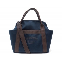 NEUF SAC DE VOYAGE HERMES RYAN PM BANDOULIERE TOILE BLEU BOITE TRAVEL BAG 3200€