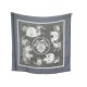 NEUF FOULARD HERMES CARRE EX LIBRIS GRYGKAR MOUSSELINE DE SOIE BLEU NOIR SCARF 