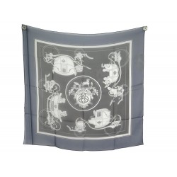 NEUF FOULARD HERMES CARRE EX LIBRIS GRYGKAR MOUSSELINE DE SOIE CARRE SCARF 370€