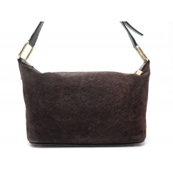 SAC A MAIN CELINE EN CUIR ET DAIM LOGO MONOGRAMME MARRON SHOULDER HANDBAG 980€