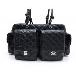 SAC A MAIN CHANEL GRAND REPORTER CAMBON EN CUIR MATELASSE NOIR HAND BAG 2900