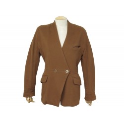 VESTE HERMES CROISEE BOUTONS LOGO H EN CACHEMIRE T 40 M CASHMERE JACKET 2500€