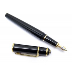 NEUF STYLO PLUME CARTIER DIABOLO DORE RESINE NOIR GOLDEN BLACK FOUNTAIN PEN 570€