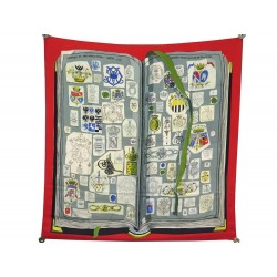 FOULARD HERMES CHIFFRES ET MONOGRAMMES 1962 LISE COUTIN SOIE ROUGE SCARF 370€