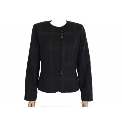 VESTE CHRISTIAN DIOR CINTREE A CARREAUX 8 US 38 M EN LAINE NOIR JACKET 1600€