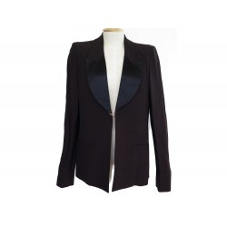 VESTE SONIA RYKIEL EN SOIE MARRON ET NOIR TAILLE 40 M BROWN SILK JACKET 1190