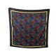 FOULARD FENDI ETOLE MONOGRAMME LOGO F 130CM EN SOIE NOIR BLACK SILK SCARF 330€