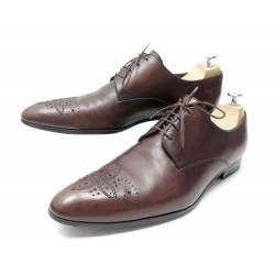 CHAUSSURES LOUIS VUITTON MAYFLOWER 10.5 44.5 DERBY BOUT FLEURI CUIR MARRON 