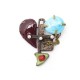 BROCHE CHRISTIAN LACROIX COEUR NOEL 1996 EN METAL & LAQUE COLOREE HEART BROOCH