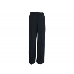 NEUF PANTALON HERMES 36 S EN LAINE NOIR FEMME WOOL BLACK TROUSERS PANTS 1400€