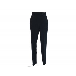 NEUF PANTALON HERMES 36 S EN LAINE NOIR FEMME WOOL BLACK TROUSERS PANTS 1400€