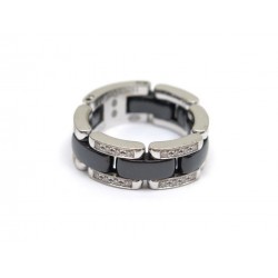 BAGUE CHANEL ULTRA MM J2637 T54 EN CERAMIQUE NOIR & OR BLANC DIAMANTS RING 4150€