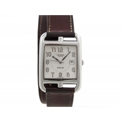 MONTRE HERMES CAPE COD GM CC1 71029 MM ACIER AUTOMATIQUE CUIR MARRON WATCH 3500€