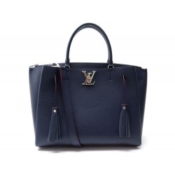 NEUF SAC A MAIN LOUIS VUITTON LOCKME M54571 BANDOULIERE CUIR BLEU HAND BAG 2350€