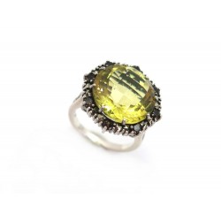 VINTAGE BAGUE TAILLE 54 EN ARGENT 925 PIERRE CITRINE 8.7 GR SILVER STERLING RING