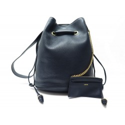 SAC A MAIN LANCEL LE HUIT GM CUIR BLEU MARINE 