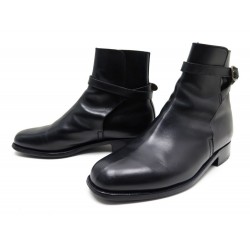 CHAUSSURES JM WESTON BOTTINES EN CUIR NOIR 7F 40.5 BLACK LEATHER LOW BOOTS 910