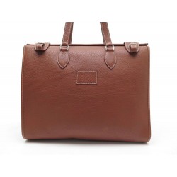 SAC A MAIN HERMES CARTABLE 39 CM EN CUIR GRAINE MARRON BROWN LEATHER HAND BAG