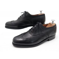 CHAUSSURES JM WESTON 6E 40 LARGE 40.5 RICHELIEU EN CUIR NOIR BLACK SHOES 750