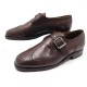 CHAUSSURES JM WESTON MOCASSINS A BOUCLE 5D 40 BOUT FLEURI CUIR MARRON SHOES 690