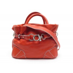 NEUF SAC A MAIN SONIA RYKIEL MARTHA EN CUIR ORANGE 34CM BANDOULIERE HANDBAG 890€