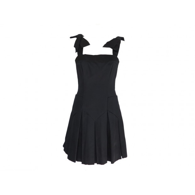 robe chanel sans manches de soiree 38 m soie noir