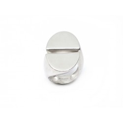 NEUF BAGUE HERMES CHAINE D ANCRE INITIALE TGM ARGENT T54 