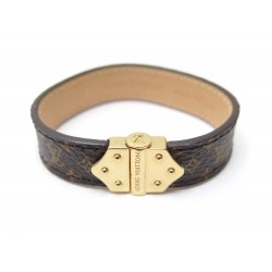 NEUF BRACELET LOUIS VUITTON SPIRIT NANO EN TOILE MONOGRAM M6689 T17 + BOITE 165€