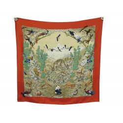 NEUF FOULARD HERMES SICHUAN ROBERT DALLET CARRE 90 SOIE ORANGE SILK SCARF 370€