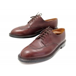 CHAUSSURES JM WESTON 598 DERBY DEMI CHASSE 10D 44 CUIR GRAINE MARRON SHOES 750€