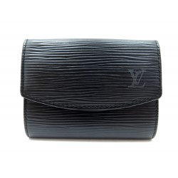 NEUF PORTE MONNAIE LOUIS VUITTON EN CUIR EPI NOIR NEW BLACK LEATHER WALLET 365€