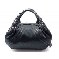 SAC A MAIN FENDI SPY PM 8BL078 EN TOILE SATIN & CUIR NOIR HAND BAG PURSE 750€