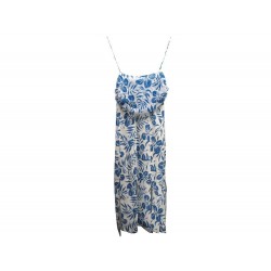 ROBE D'ETE DIANE VON FURSTENBERG T 38 M 6 EN SOIE BLEU ET BLANC SILK DRESS 330€