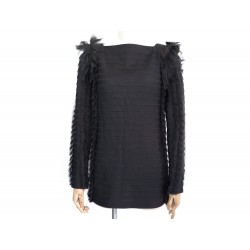 NEUF TUNIQUE HAUT LONG CHANEL P44794 T 36 S CHEMISIER EN SOIE NOIR SHIRT 1700€