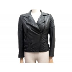 BLOUSON THE KOOPLES FC107 XS 34-36 CUIR NOIR 