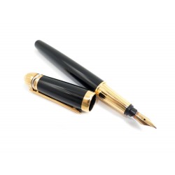 STYLO PLUME CARTIER PASHA 3 ORS 04598 EN RESINE NOIR + ENCRIER FOUNTAIN PEN 800€