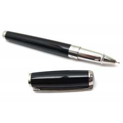 STYLO FEUTRE ST DUPONT LIGNE D ELYSEE EN LAQUE NOIR ET PALLADIUM ROLLERBALL 390€