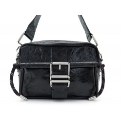 SAC A MAIN ZADIG & VOLTAIRE JOHNNY CRUSH SHAP2033F CUIR NOIR BLACK HAND BAG 350€