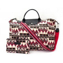 NEUF SAC DE VOYAGE A MAIN LONGCHAMP Le Pliage Ikat + POCHETTE 