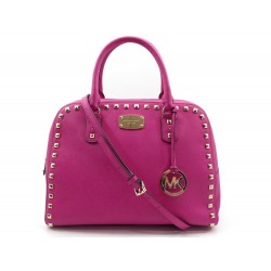 NEUF SAC A MAIN MICHAEL KORS STUD 35H3GFSS3L CUIR ROSE CLOUTE BANDOULIERE 460€