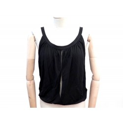 NEUF HAUT TOP HERMES FEMME 40 M FENDU DEVANT ET DOS NOIR TUNIQUE TSHIRT 600