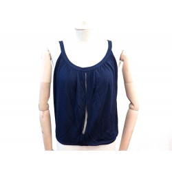 NEUF HAUT TOP HERMES FEMME 40 M FENDU DEVANT ET DOS BLEU TUNIQUE TSHIRT 600