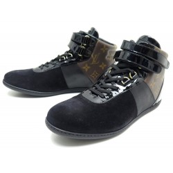 NEUF CHAUSSURES LOUIS VUITTON MOVE UP 39.5 EN CUIR & TOILE MONOGRAM BASKETS 630€