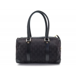 SAC A MAIN GUCCI PETIT BOSTON 27 CM TOILE MONOGRAMMEE CUIR HAND BAG PURSE 760