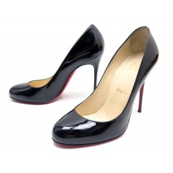 CHAUSSURES CHRISTIAN LOUBOUTIN ESCARPIN FIFI CUIR VERNI NOIR 39 