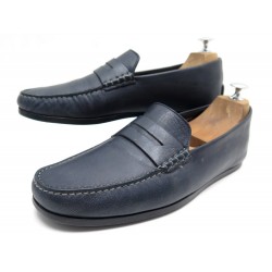 CHAUSSURES JM WESTON BRETT 670 MOCASSINS SOUPLES 8.5 42.5 CUIR BLEU SHOES 410€